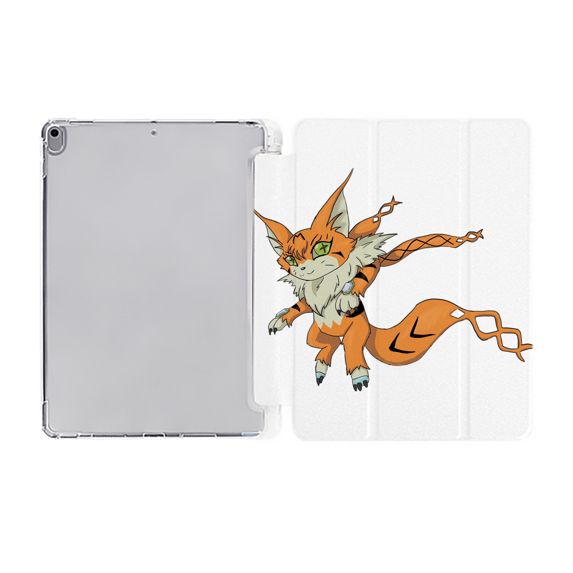（画像用） Digimon デジタルモンスター/デジモン IPad ケース ペン収納付き 三つ折りスタンド PUレザー×シリコン 対応機種9.5/10.5/10.9インチ